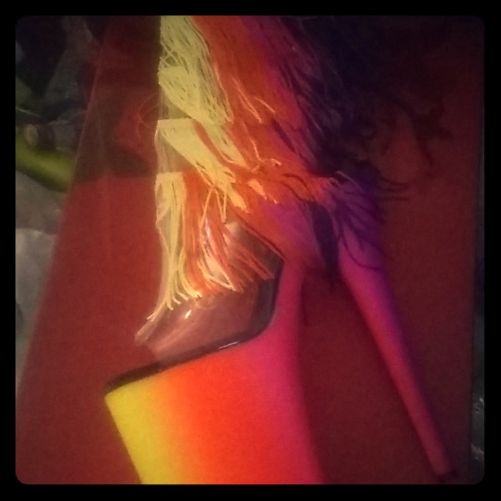 Pleasure rainbow open toe bootie
